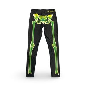 INKnBURN Women’s Skeleton Leggings Sz 12 - Black and Green